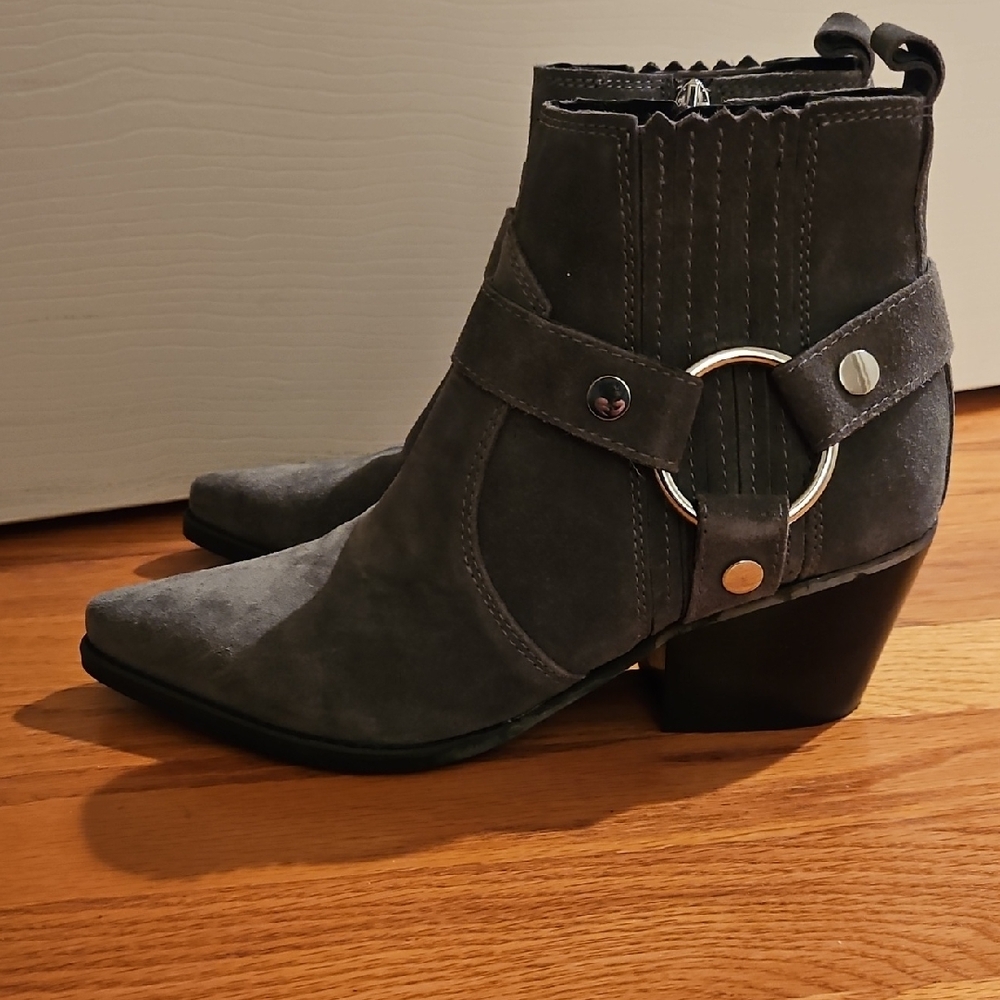 Marc Fisher Charcoal Suede Ankle Booties